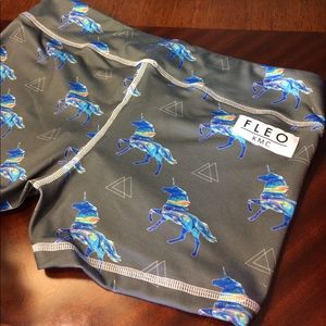 KMC x Fleo High Octance unicorn rainbow Shorts